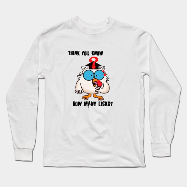 Tootsie Lollipop How Many Licks? Long Sleeve T-Shirt by Museflash